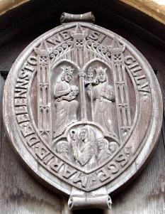 Copy of the Elstow Abbey seal over the west door 2007